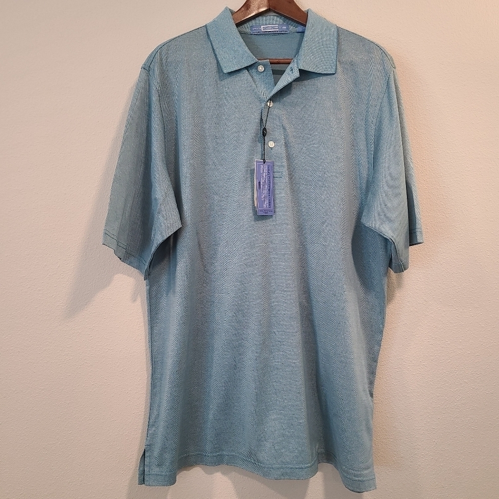 Carnoustie Performance Cotton Blue Golf Polo Shirt -NWT